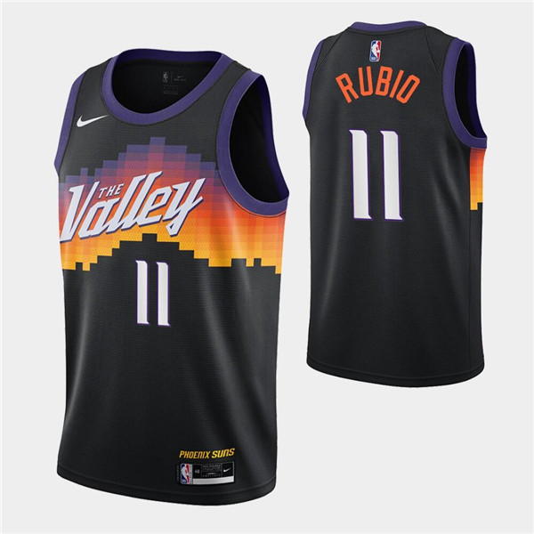 Men's Phoenix Suns #11 Ricky Rubio 2020 Black City Edition Stitched Jersey